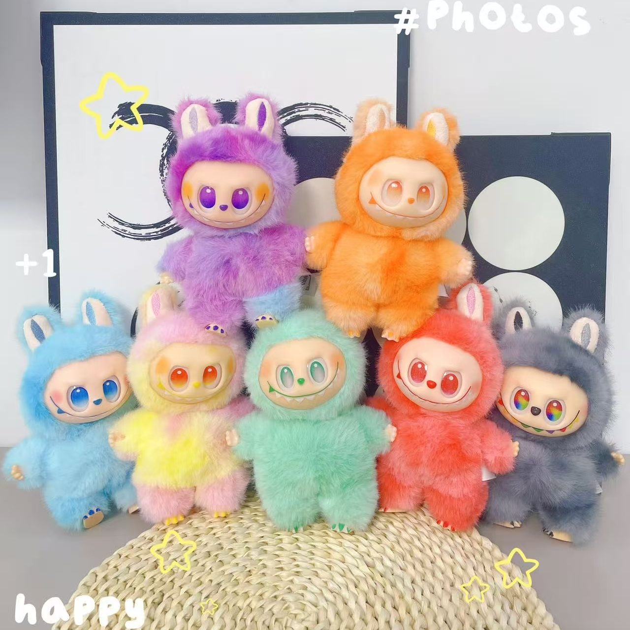 拉布布公仔娃娃泡泡玛特三代盲盒labubu玩偶搪胶系列毛绒挂件玩具