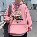 港风美式宽松直播品质男女情侣带帽卫衣上衣外套A354W831P48控68，男装卫衣，电商C408(原B339-1)