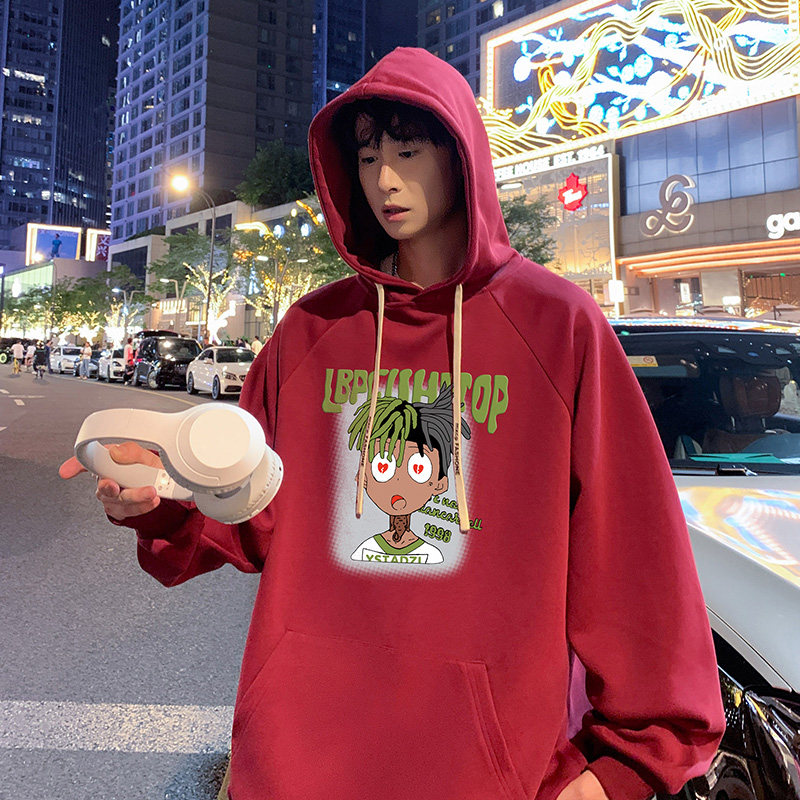 已注册420克华棉直播高品插肩袖连帽卫衣W5006P55控88加绒65,男装卫衣,电商C408(原B339-1)
