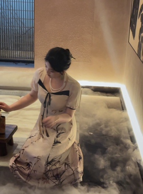 哒头.Studio【竹墨】微胖大码2024年新款新中式显瘦初恋连衣裙女