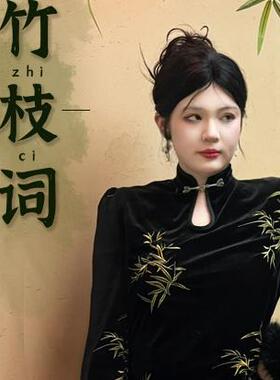 哒头Studio【竹枝词】新中式微胖mm大码2023新款显瘦加厚连衣裙女