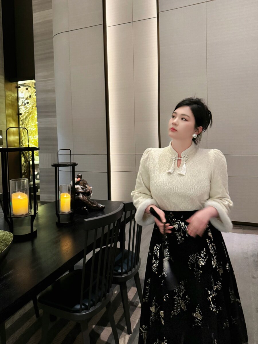 哒头.Studio【锦绣山河】微胖mm大码2024新款显瘦修身马面裙套装