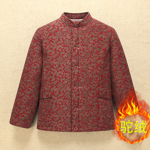 蒙驼驼绒常规通勤宽松立领加绒厚