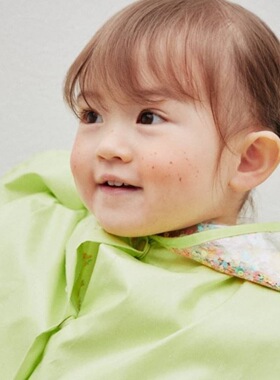 韩国ins新款minnow男女童格子斗篷雨衣时尚宽敞儿童可爱连帽雨披