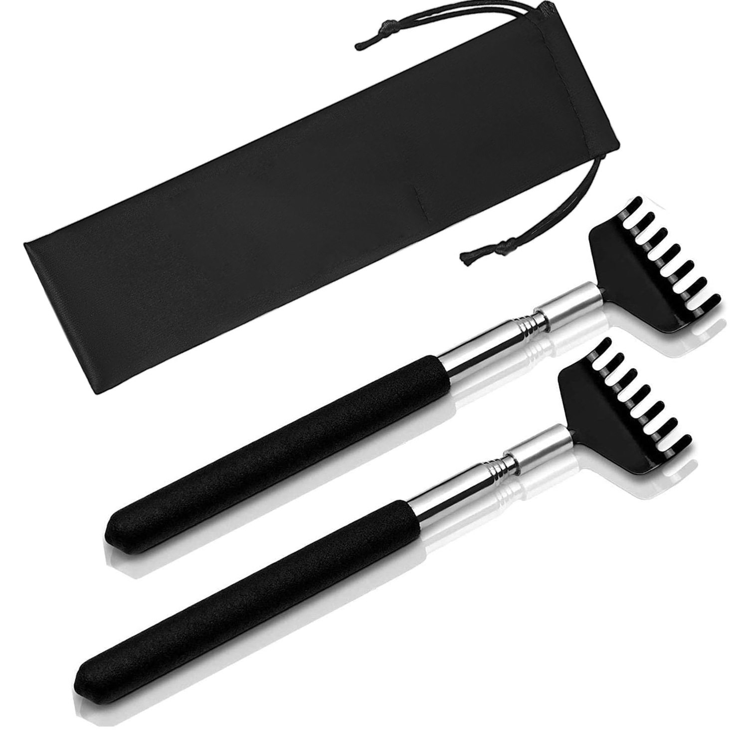 2只七齿痒痒捞装绒布袋 按摩解压不求人 老人乐抓痒助手抓背