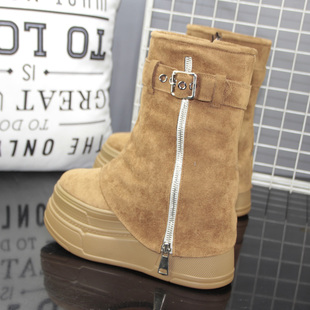 新款裤管隐形14cm内增高女鞋小个子马丁靴高跟休闲百搭短靴女靴子