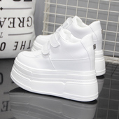 女鞋 秋冬季 12cm厚底松糕鞋 超高跟14cm小个子爆款 魔术贴内增高女鞋