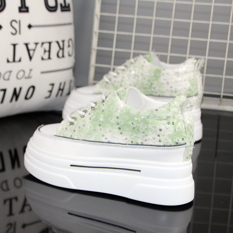 美星富族低帮圆头帆布内增高