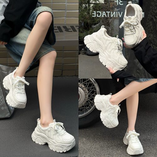 薇玖芭厚底增高老爹鞋女透气百搭