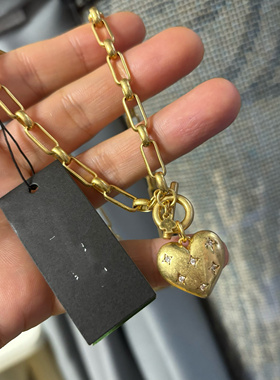 高品质出口欧美 打标外贸原单首饰 粗链条爱心项链女