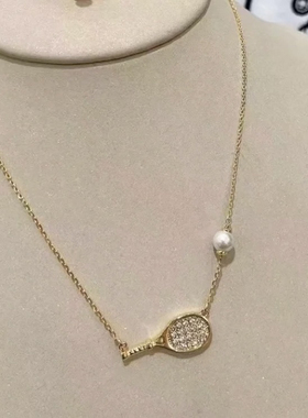 高品质 出口欧美外贸首饰大牌原单网球拍项链女