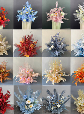 婚庆路引花红色花球 T台舞台装饰花婚礼堂布置假花罗马柱仿真绢花