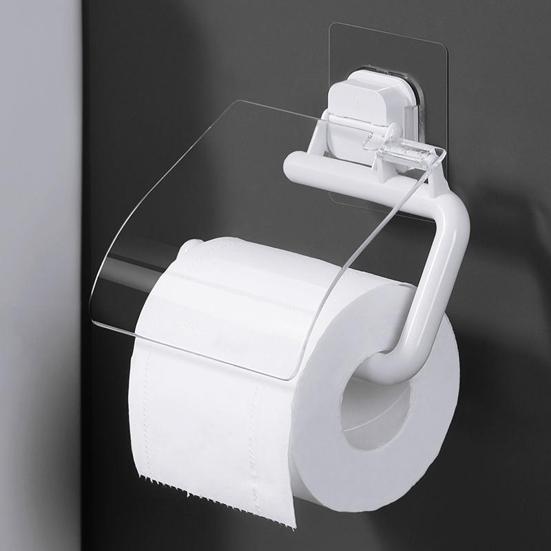 deHub吸盘壁挂式带盖子卷纸架