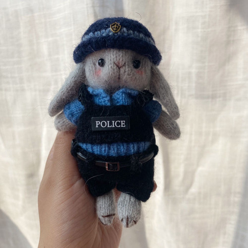 棒针玩偶迷你小奶兔手工diy毛线材料包手工礼物挂件圣诞礼物