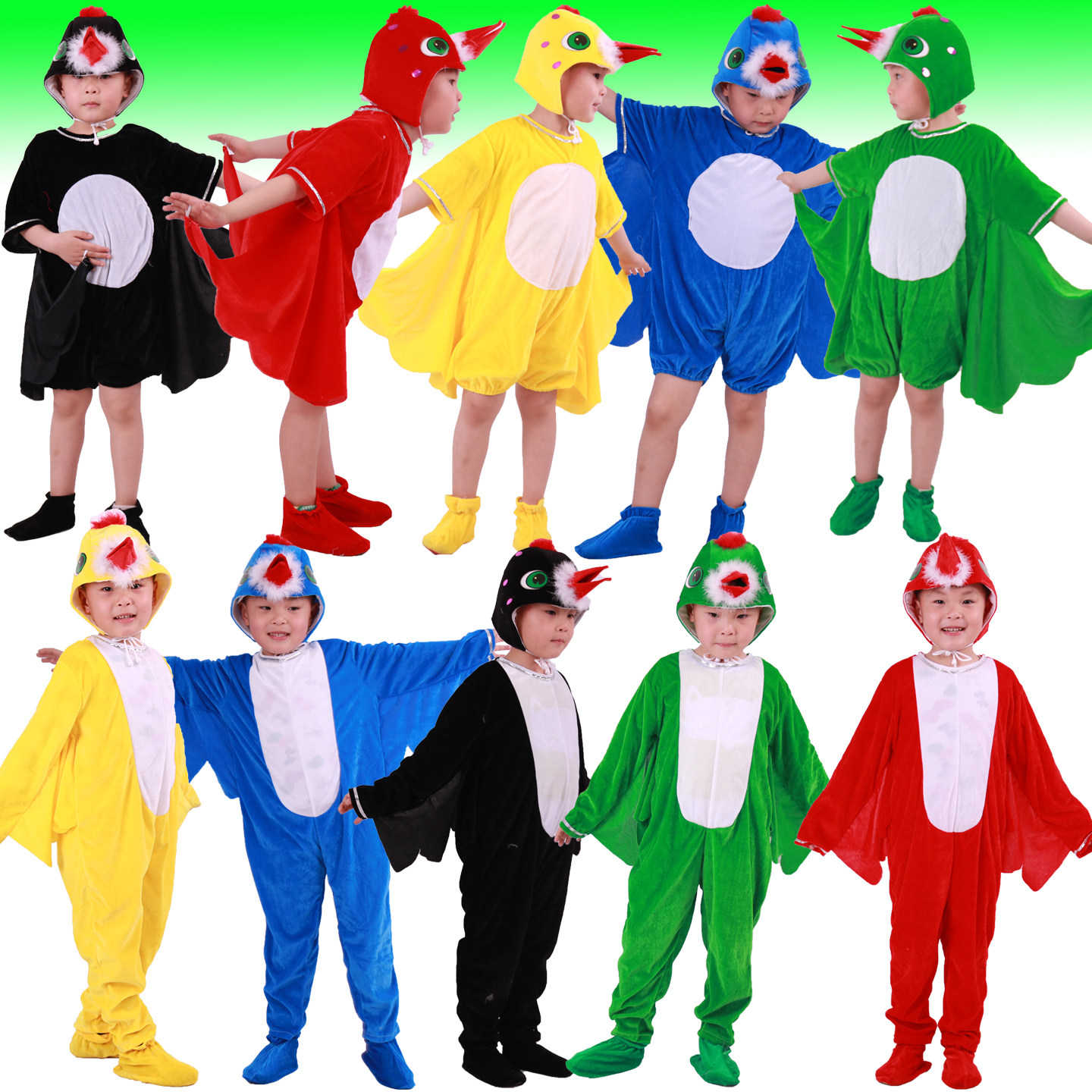 儿童小鸟卡通动物演出服装幼儿园百灵黄鹂鸟寒号鸟卡通舞蹈表演服