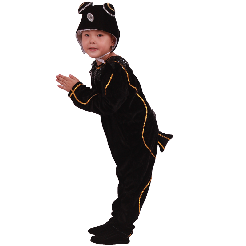 儿童小黑鱼童话剧演出服金枪鱼水母鲨鱼螃蟹龙虾海洋动物表演服装