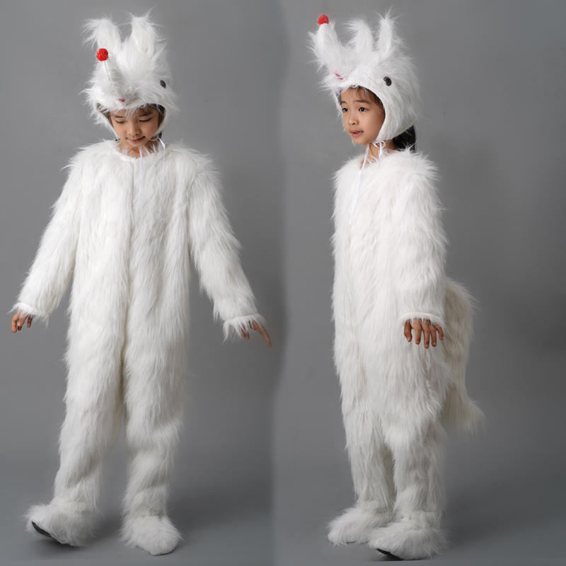 儿童动物狐狸演出服白狐小狐狸表演服装幼儿狐假虎威舞蹈话剧衣服