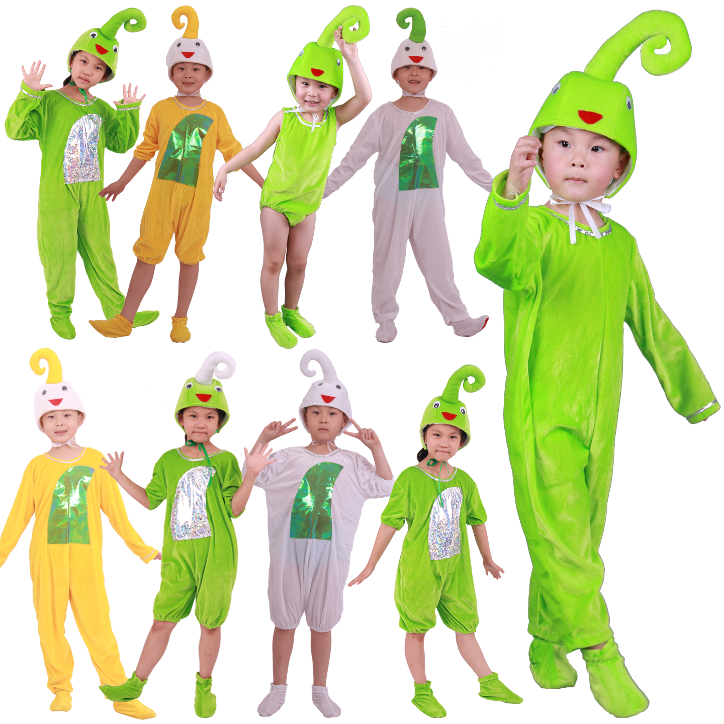 儿童豆芽卡通植物表演服幼儿绿豆芽禾苗拔苗助长童话剧舞台演出服