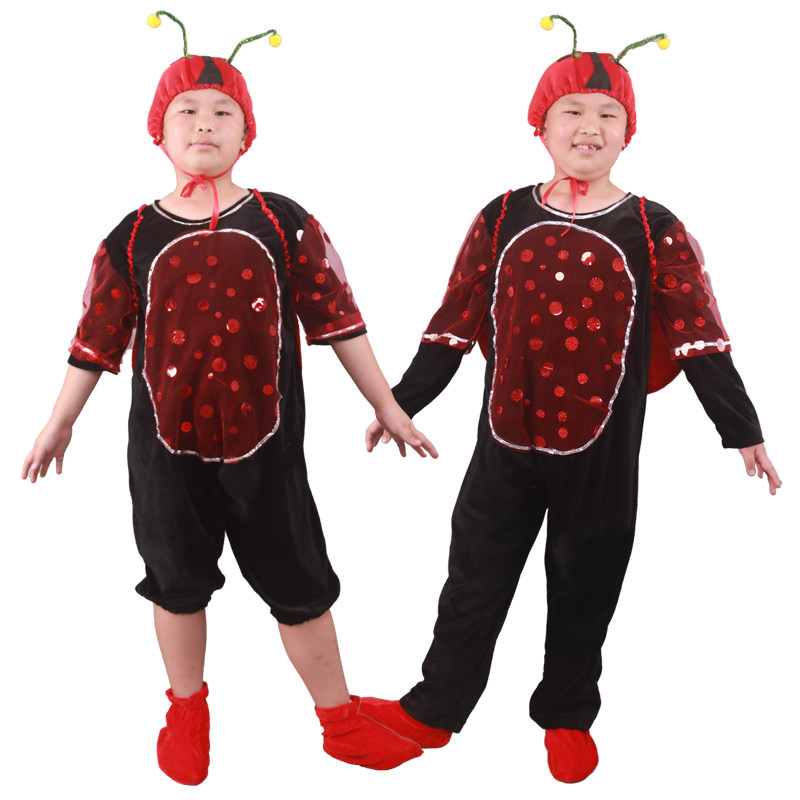 儿童红瓢虫卡通动物演出服饰幼儿园七星瓢虫表演服装金龟子舞蹈服