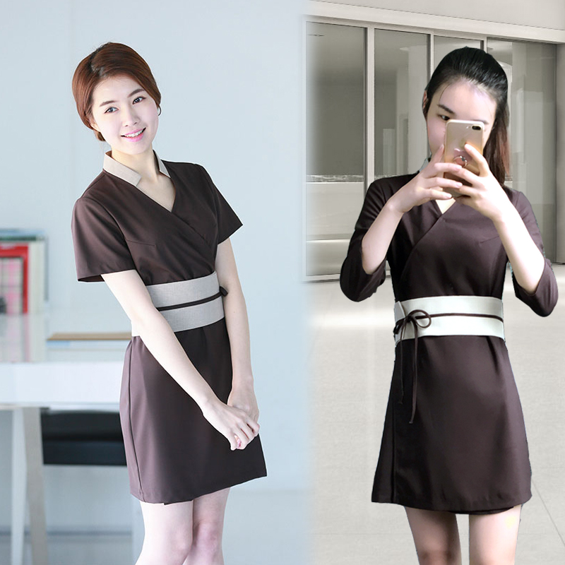 2019新款秋冬美容院美容师连衣裙韩式理疗师工作服足疗足浴技师服|ruв категории Женская одежда, костюм/студенты школьную форму/обмундирования, профессионального женский костюм - от Buy2taobao.com для оказания профессиональной услуги покупки агента Taobao