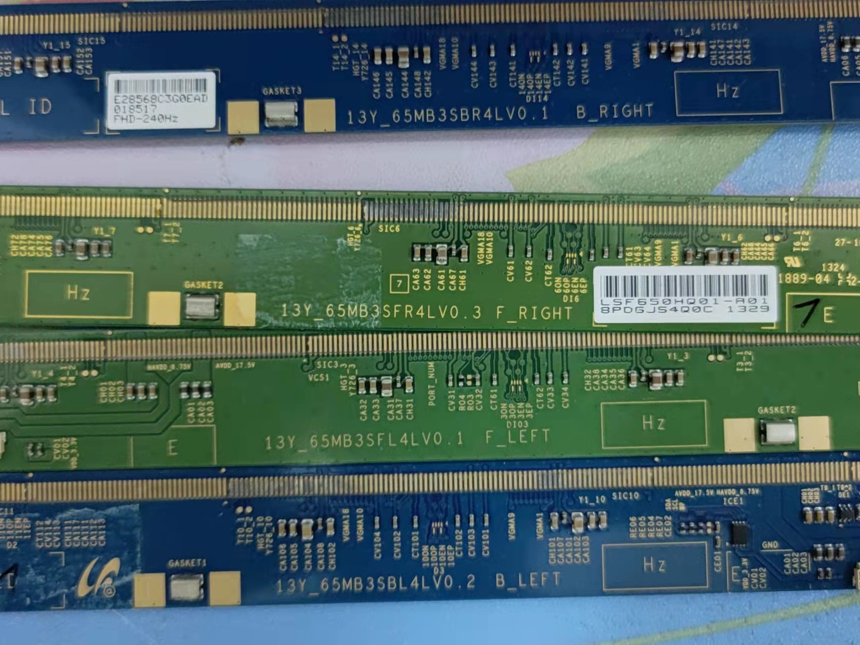 13Y_65MB3SBR4LV0.1/SFR4LV0.3/SFL4LV0.1/SBL4LV0.2原装边板一套