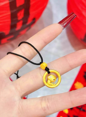 新款十二生肖萌蛇项链女925纯银本命年蛇年编织黑绳项饰虎马狗猪