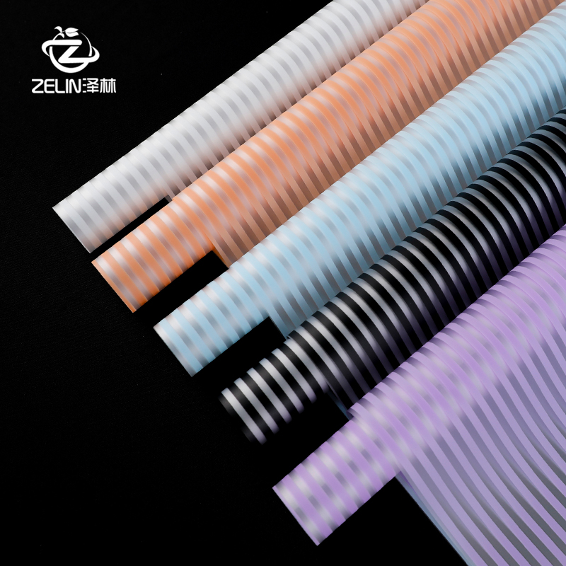 鲜花包装材料新款条纹玻璃纸