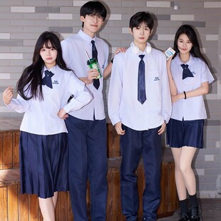 泰国泰式校服日系学院风男女高初中运动会毕业班服jk制服衬衫套装