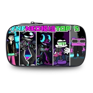 来图定制小学生周五夜放克摇滚一夏卡通容量大耐用单双层翻盖笔袋