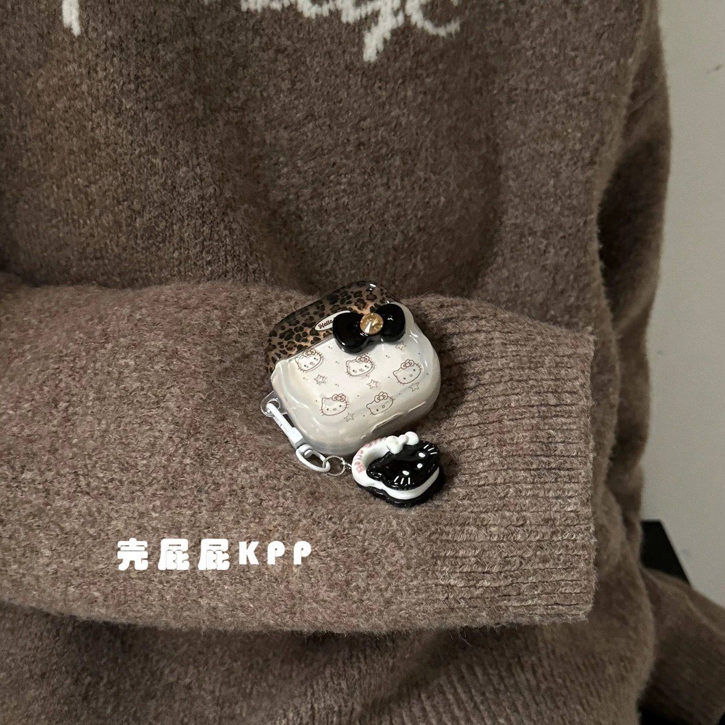 黑白色系可爱半透KT猫适用AirPods保护套Pro保护壳AirPods3耳机套,文具电教/文化用品/商务用品,卡套/证件套,淘宝优惠券,粉丝福利购,淘宝优惠卷