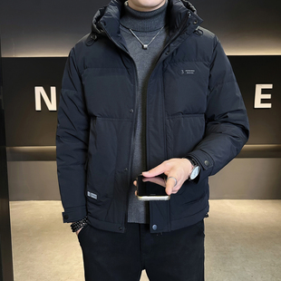 轻薄羽绒服男冬季2025新款高级感潮牌可拆卸连帽防寒服男冬装外套
