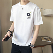 T恤男短袖 2025新款 ins潮牌刺绣圆领休闲潮流百搭男装 夏季 半袖 上衣