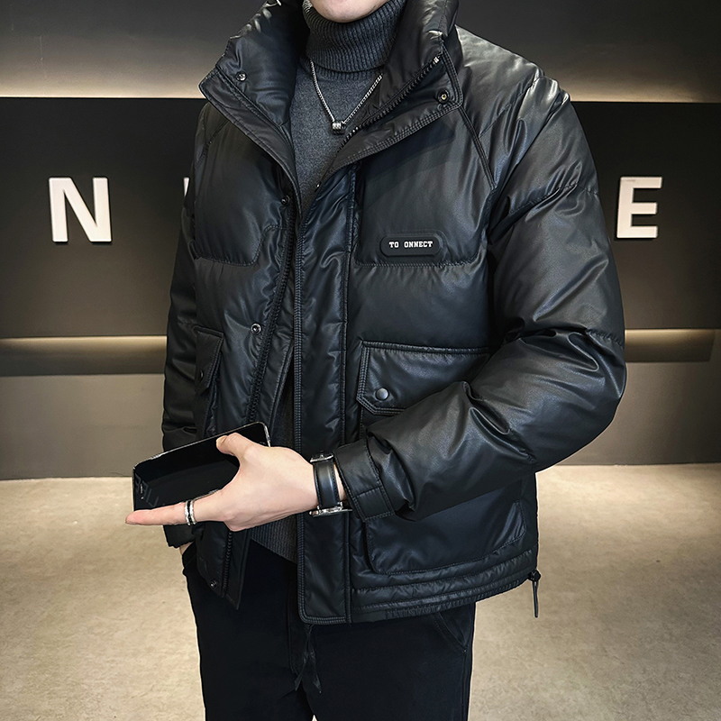 轻薄男士羽绒服冬季2023新款高端潮牌加厚立领短款男装防寒服外套
