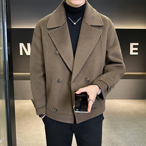 羊毛大衣男秋冬季2024新款高级感潮牌商务休闲西装领双面呢子外套