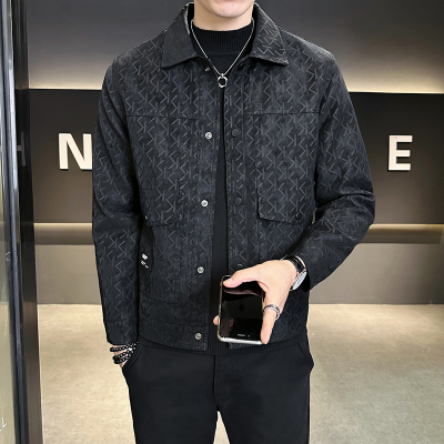 加绒加厚高级感潮流翻领皮衣外套