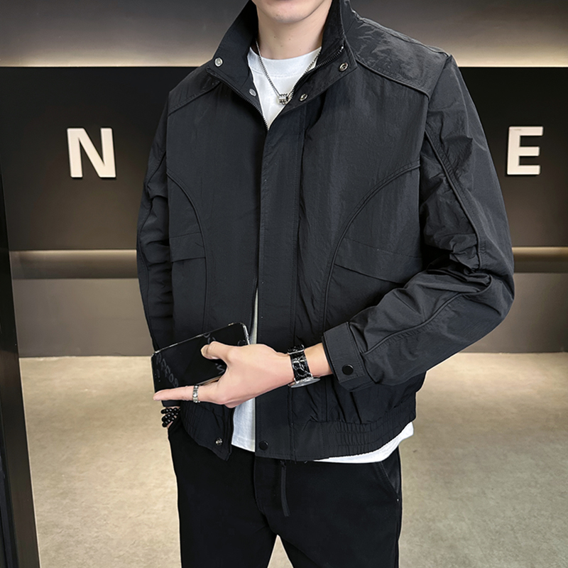 外套男春秋季2025新款高级感潮牌立领衣服男款潮流帅气飞行员夹克