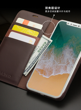 洽利适用于 iPhoneX手机壳真皮苹果X防摔简约保护套苹果10翻盖商务皮套