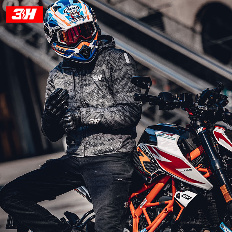 3H摩托车骑行服男女四季防水防摔机车赛车服夹克上衣休闲透气通勤