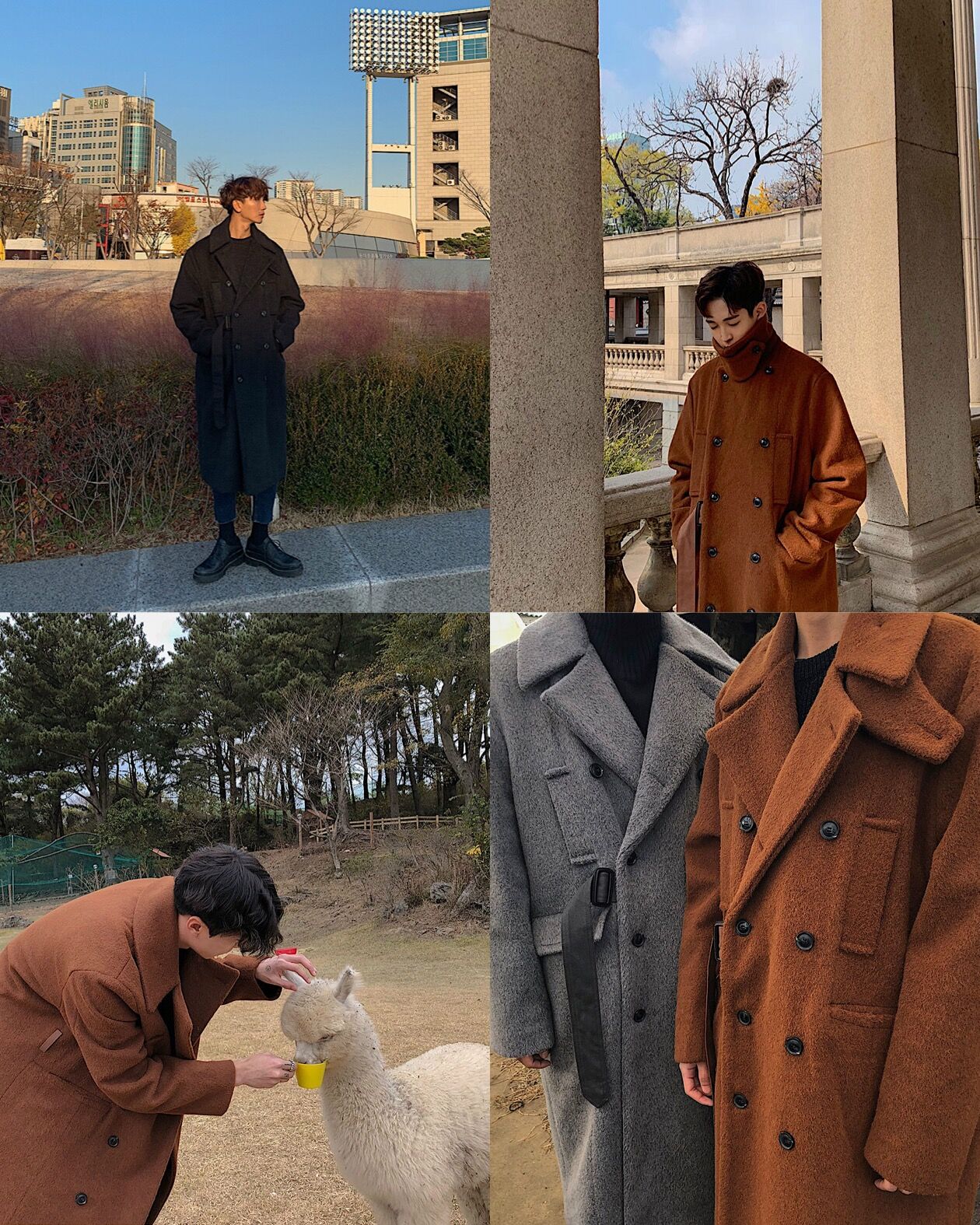 韩国可翻高领飘带风衣