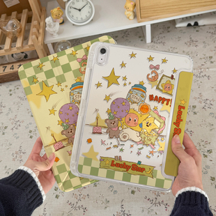 新款 ipadair7保护壳pro11寸适用苹果iPad11保护套mini7带笔槽10代9十防弯透明平板壳13旋转Y折支架6可爱8轻薄
