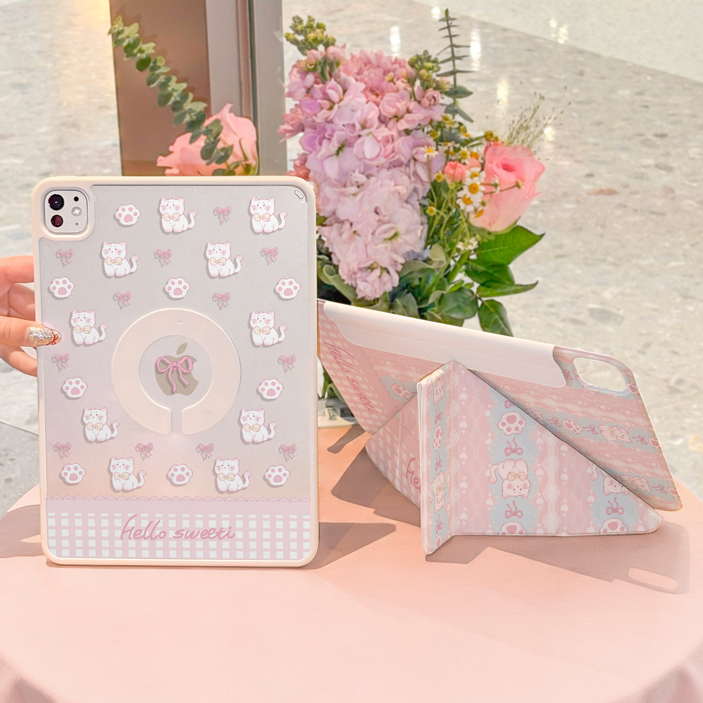 iPadPro保护套air7磁吸拆分720°旋转iPad11苹果