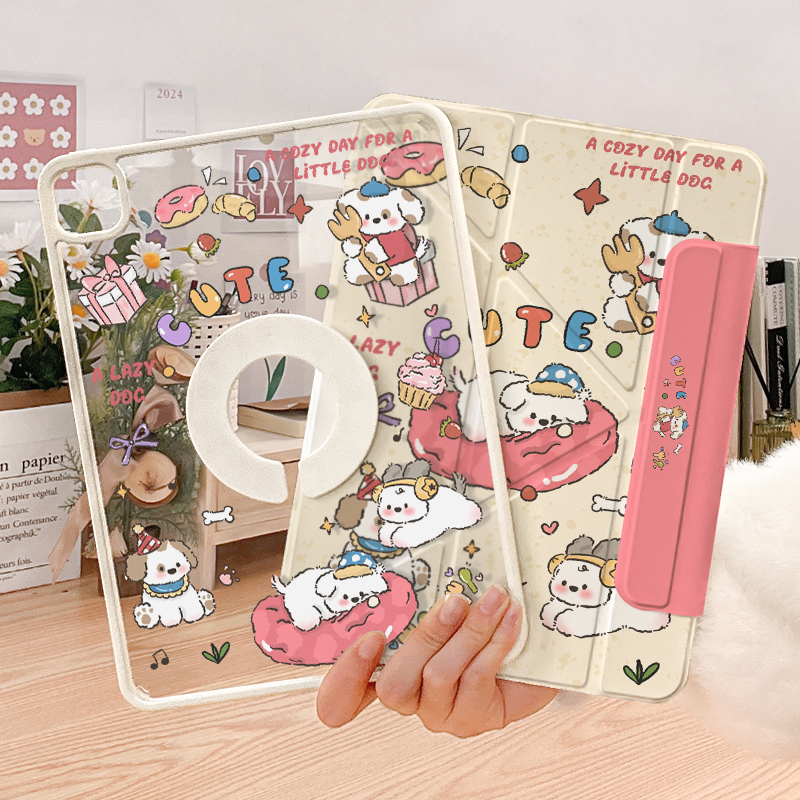 ipadair6保护套pro保护壳11寸适用苹果新款mini7磁吸拆分air5旋转4平板10代十透明13薄ipad9防弯摔12.9亚克力