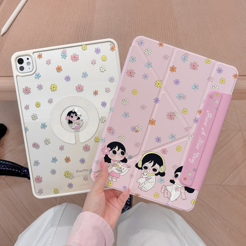 【碎花女孩】iPad磁吸旋转保护壳