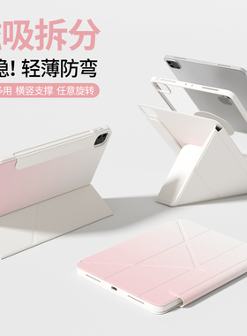 适用ipadair7保护壳ipadpro保护套第10/9代苹果平板11寸2025款13寸透明y折air654磁吸双面夹mini7防弯带笔槽