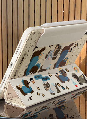 适用ipadpro保护壳air6新款11寸套3y折mini7磁吸拆分10代亚克力720°旋转air5防弯4摔13搭扣9无笔槽8可爱透明