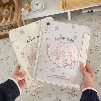 ipad保护壳2025款苹果ipad11保护套air7外壳mini7壳6平板5pro11寸带笔槽10代透明9十轻薄8防弯摔全包3y折可爱