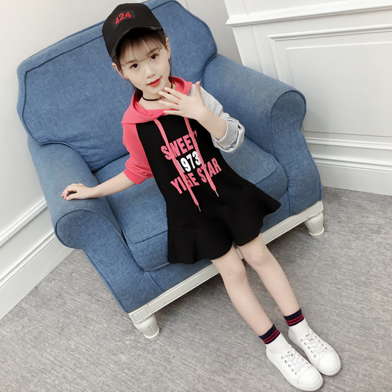 网红童装女童秋装2019新款潮卫衣裙(用3元券)