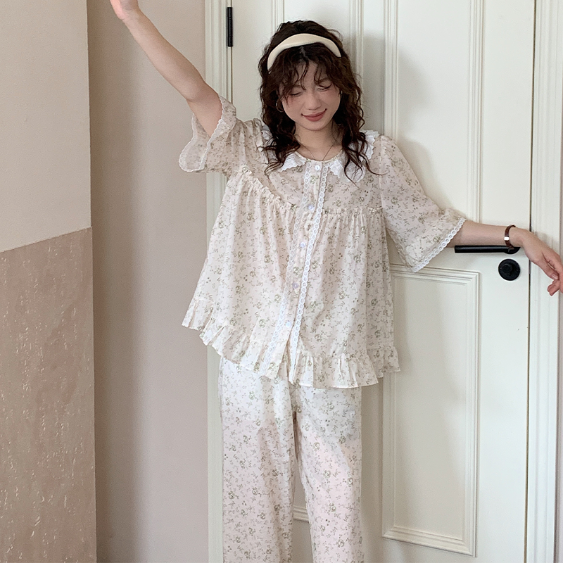 田园小碎花东大门同款睡衣女清新睡衣/家居服套装