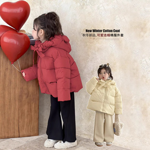 童森童马女童棉衣25冬装新款儿童棉袄冬季加厚洋气宝宝棉服外套潮