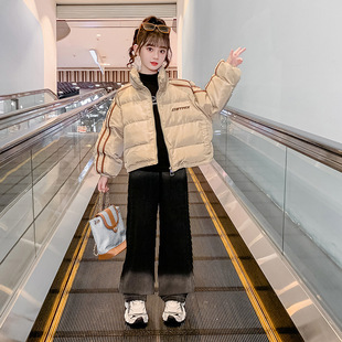 女童羽绒服2025年新款冬季儿童短款洋气时髦加厚棉衣冬装大童外套
